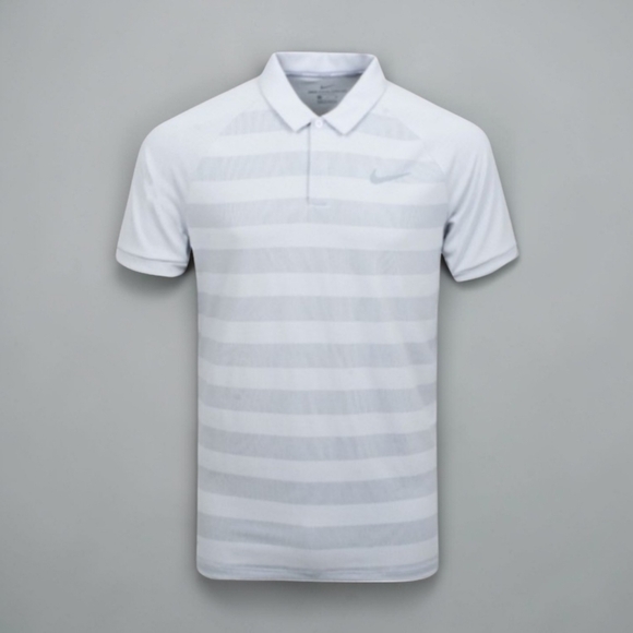 Nike Other - Nike Zonal Cooling Men's M Stripe Polo Lightweight White